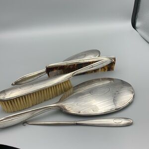 Antique Vintage Vanity Dresser Set Sterling Silver 5 pieces